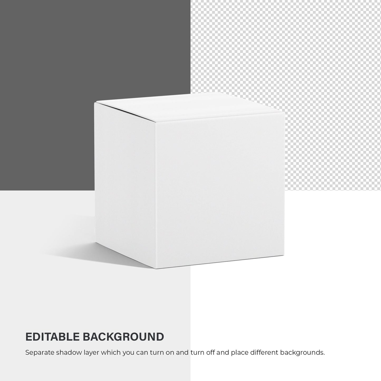 Digital Square Paper Box Mockup - PSD / PNG / JPG