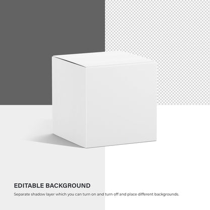 Digital Square Paper Box Mockup - PSD / PNG / JPG