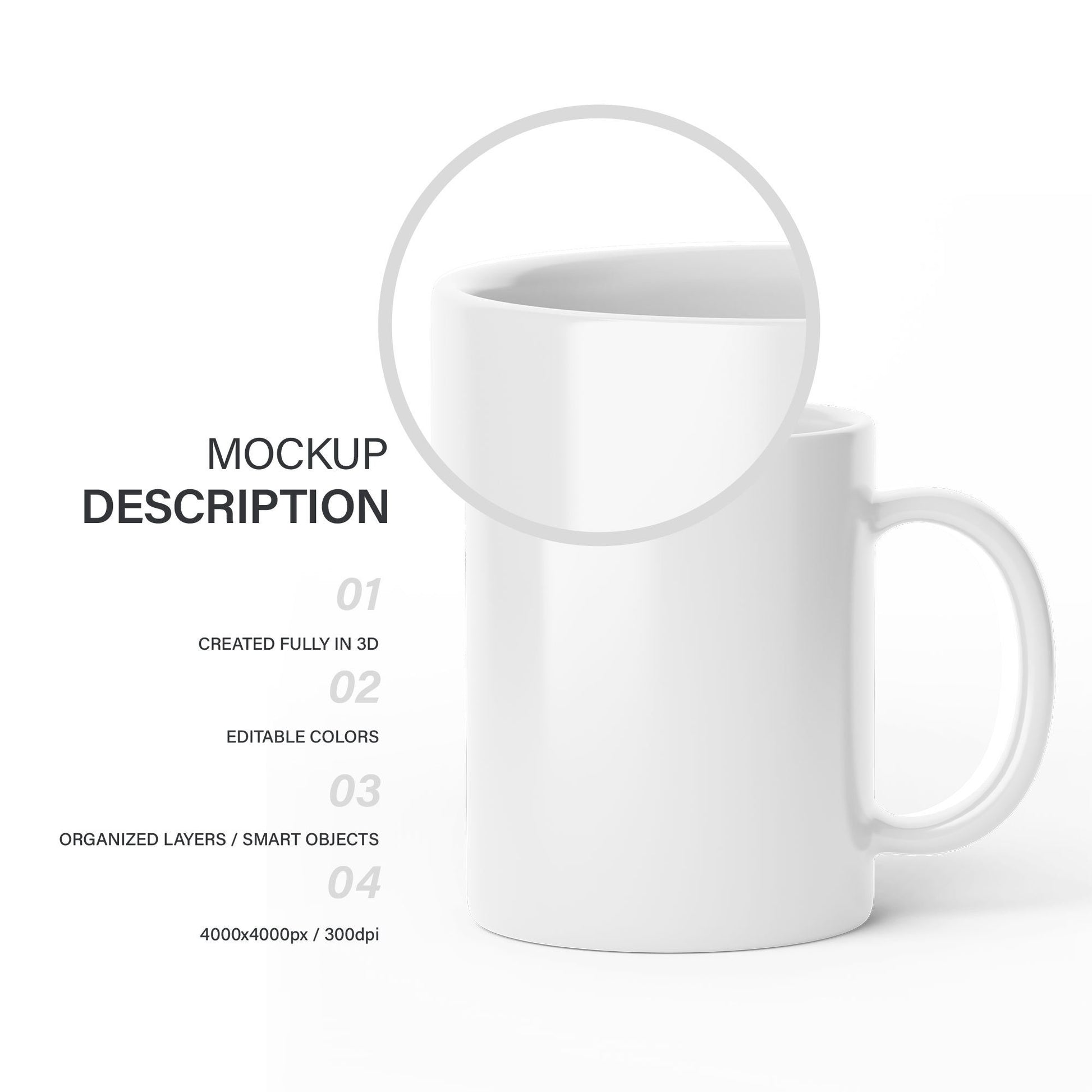 Digital Ceramic Mug Mockup - PSD / PNG / JPG