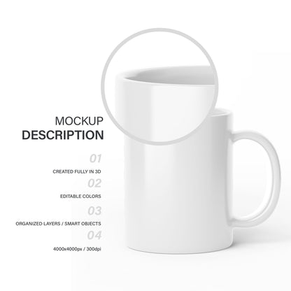 Digital Ceramic Mug Mockup - PSD / PNG / JPG