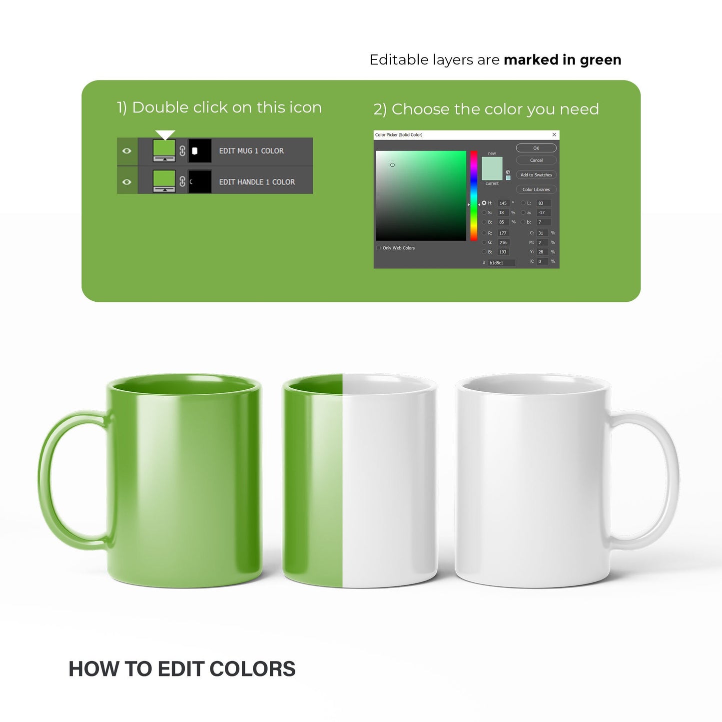 Digital Ceramic Mugs Mockup - PSD / PNG / JPG