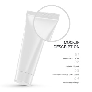 Digital Glossy Cosmetic Tube With Screw Cap - Mockup - PSD / PNG / JPG