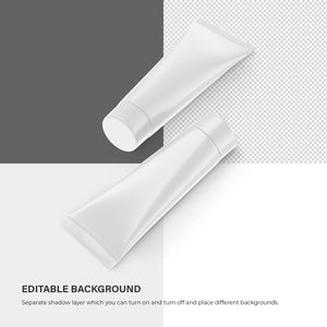 Digital Glossy Cosmetic Tubes With Screw Cap - Mockup - PSD / PNG / JPG