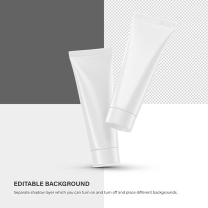 Digital Glossy Cosmetic Tubes With Screw Cap - Mockup - PSD / PNG / JPG