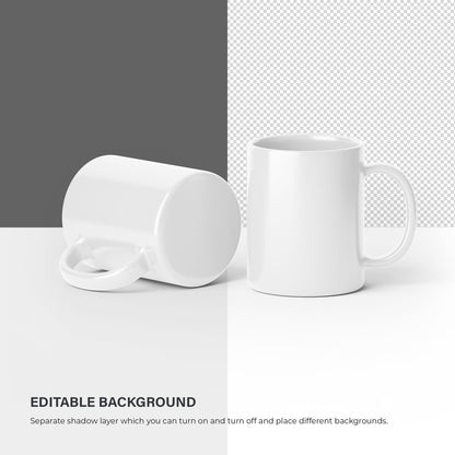 Digital Ceramic Mugs Mockup - PSD / PNG / JPG