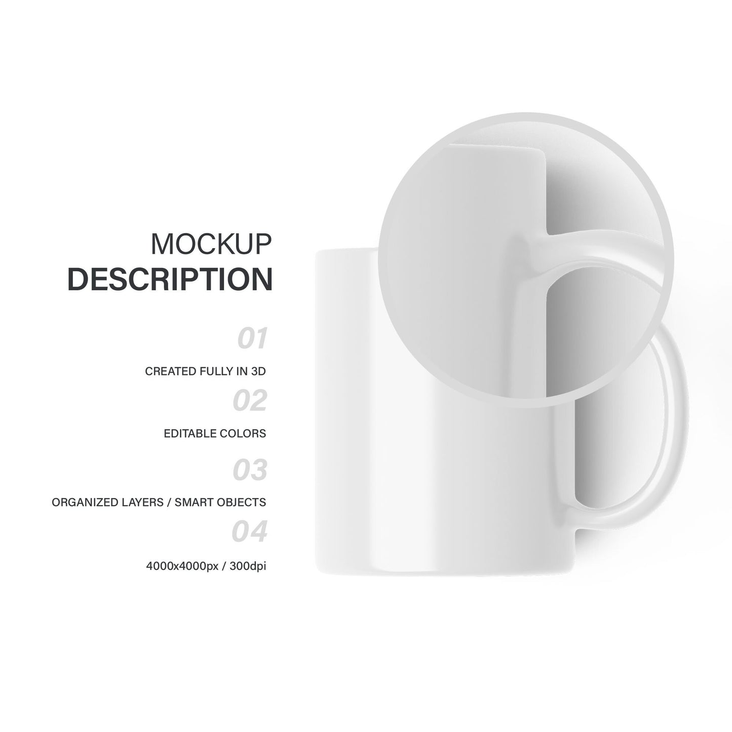 Digital Ceramic Mug Mockup - PSD / PNG / JPG