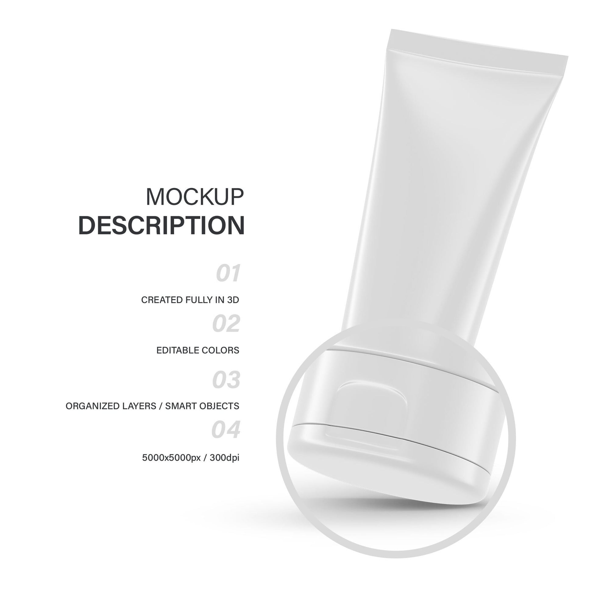 Digital Glossy Cosmetic Tube - Mockup - PSD / PNG / JPG