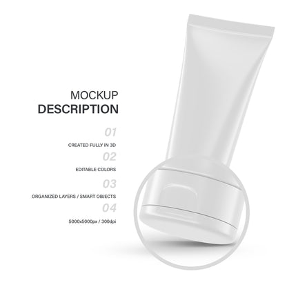 Digital Glossy Cosmetic Tube - Mockup - PSD / PNG / JPG