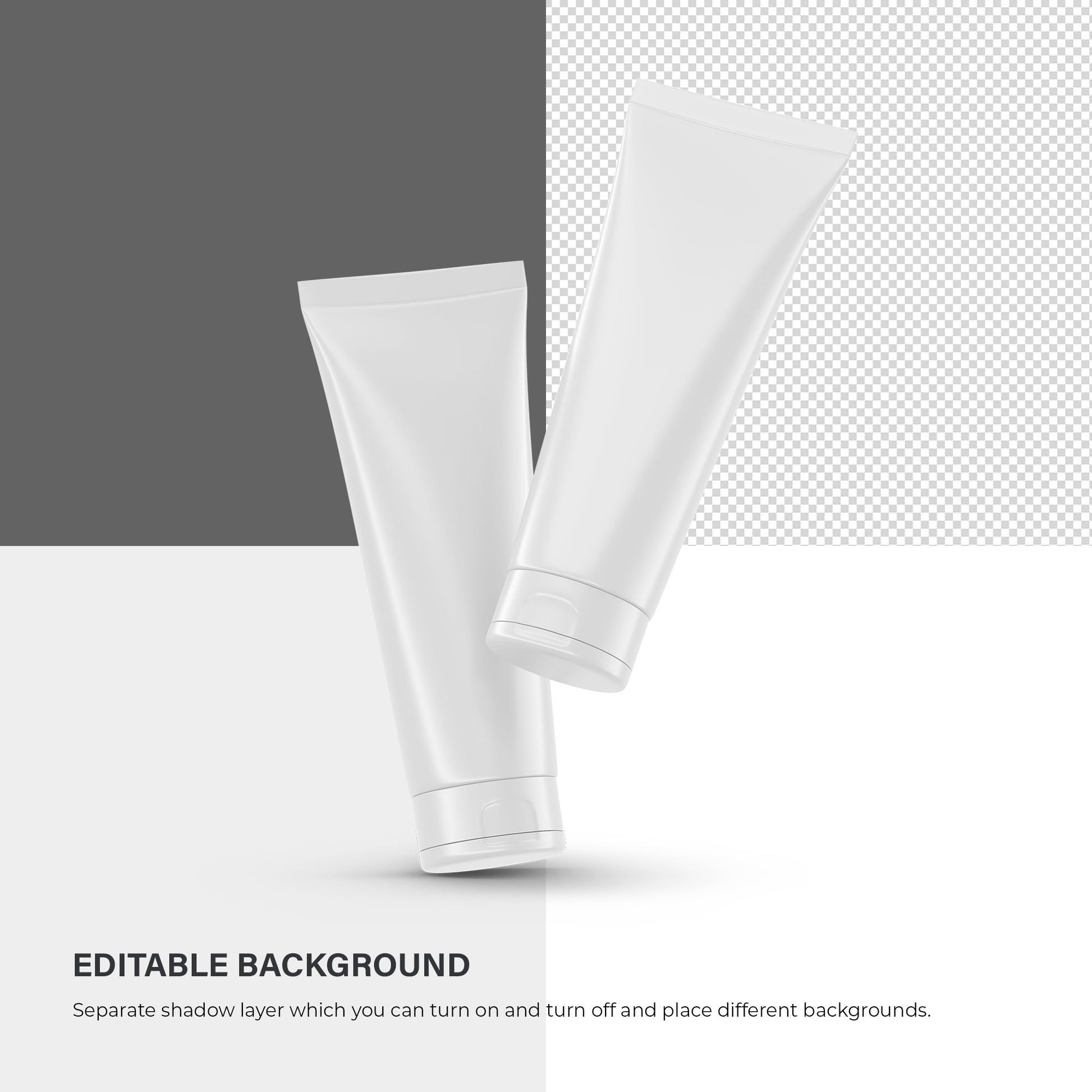 Digital Glossy Cosmetic Tube - Mockup - PSD / PNG / JPG