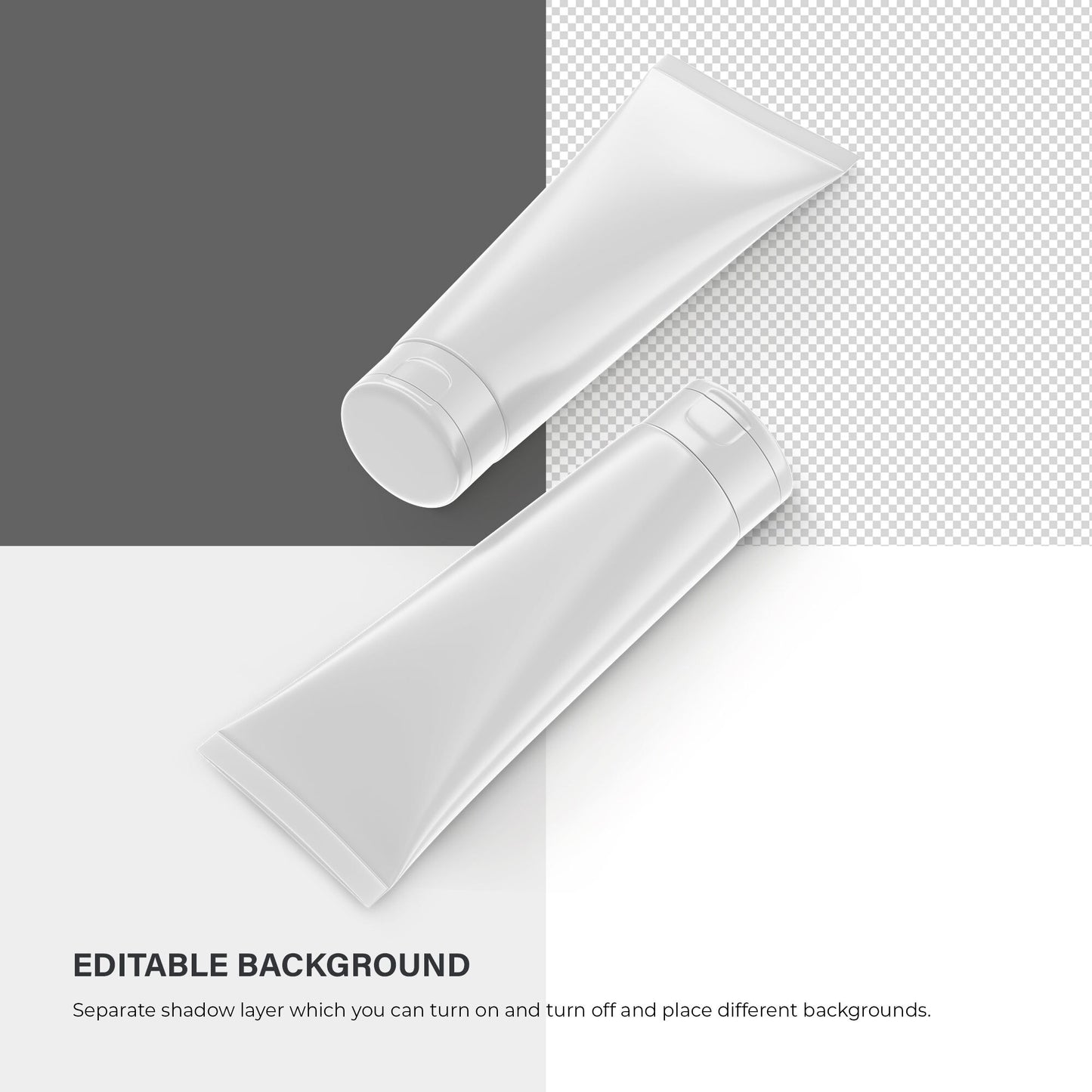 Digital Glossy Cosmetic Tube - Mockup - PSD / PNG / JPG