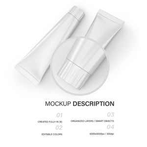 Digital Plastic Toothpaste Tubes - Mockup - PSD / PNG / JPG