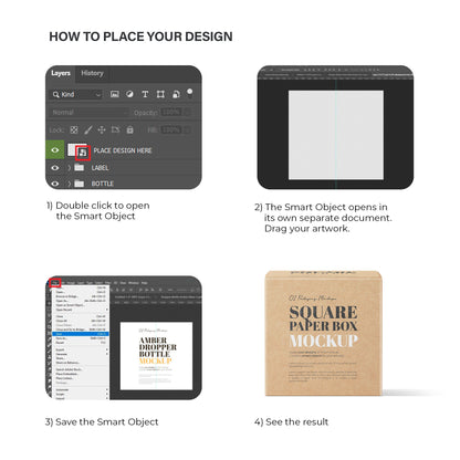 Digital Square Cardboard Box Mockup - PSD / PNG / JPG