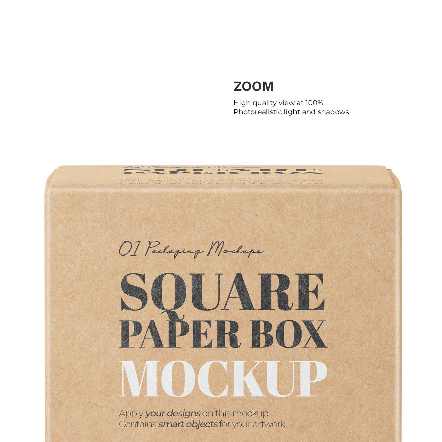 Digital Square Cardboard Box Mockup - PSD / PNG / JPG