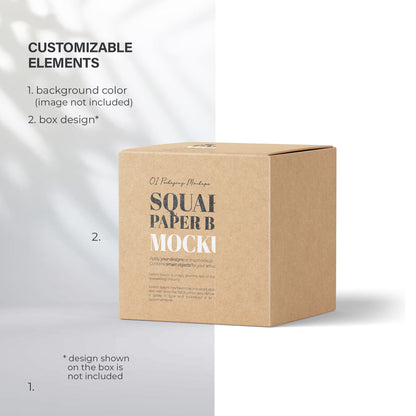 Digital Square Cardboard Box Mockup - PSD / PNG / JPG