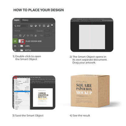 Digital Square Cardboard Box Mockup - PSD / PNG / JPG