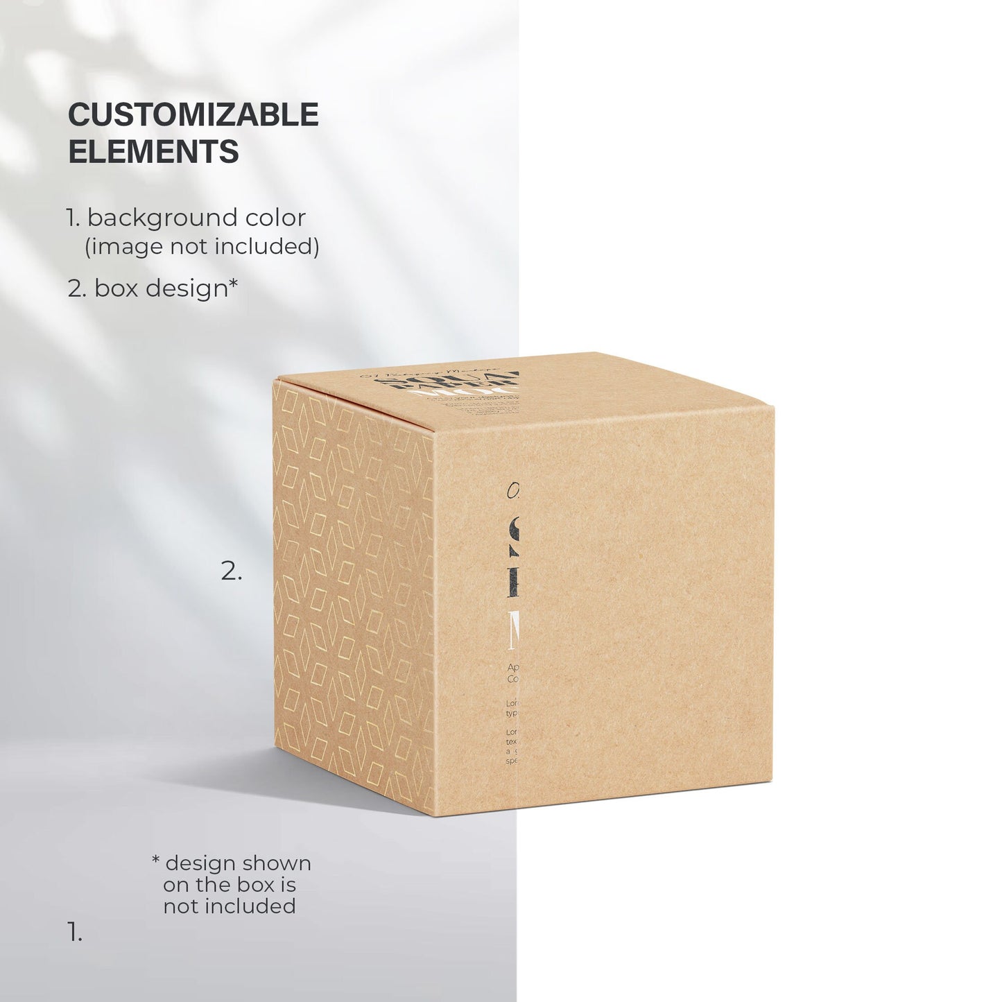 Digital Square Cardboard Box Mockup - PSD / PNG / JPG