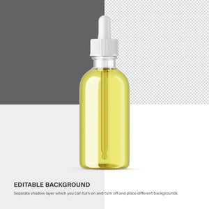 Digital Oil in Dropper Bottle - Editable Lid&Liquid - Cosmetic Mockup - PSD / PNG / JPG