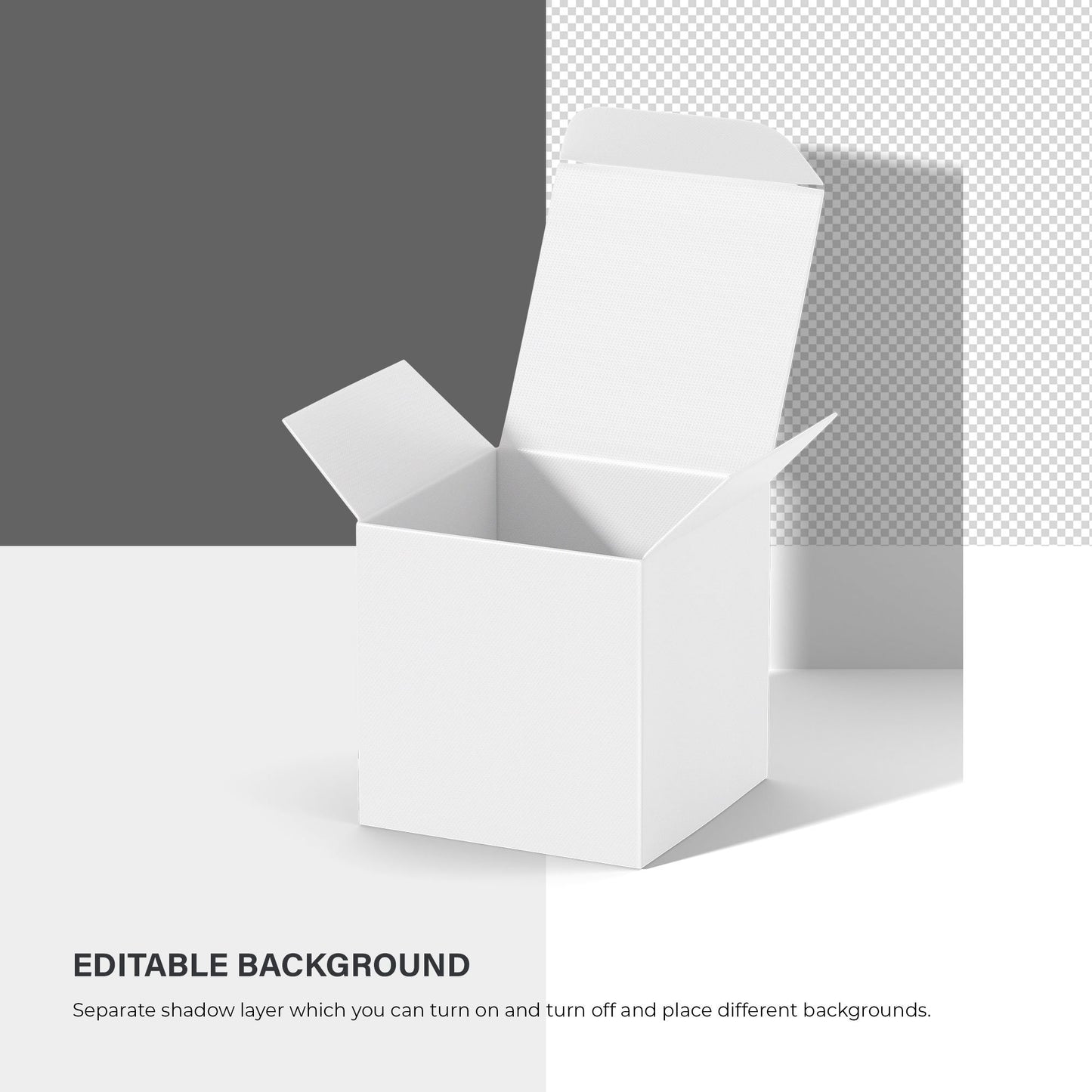 Square Paper Box Mockup