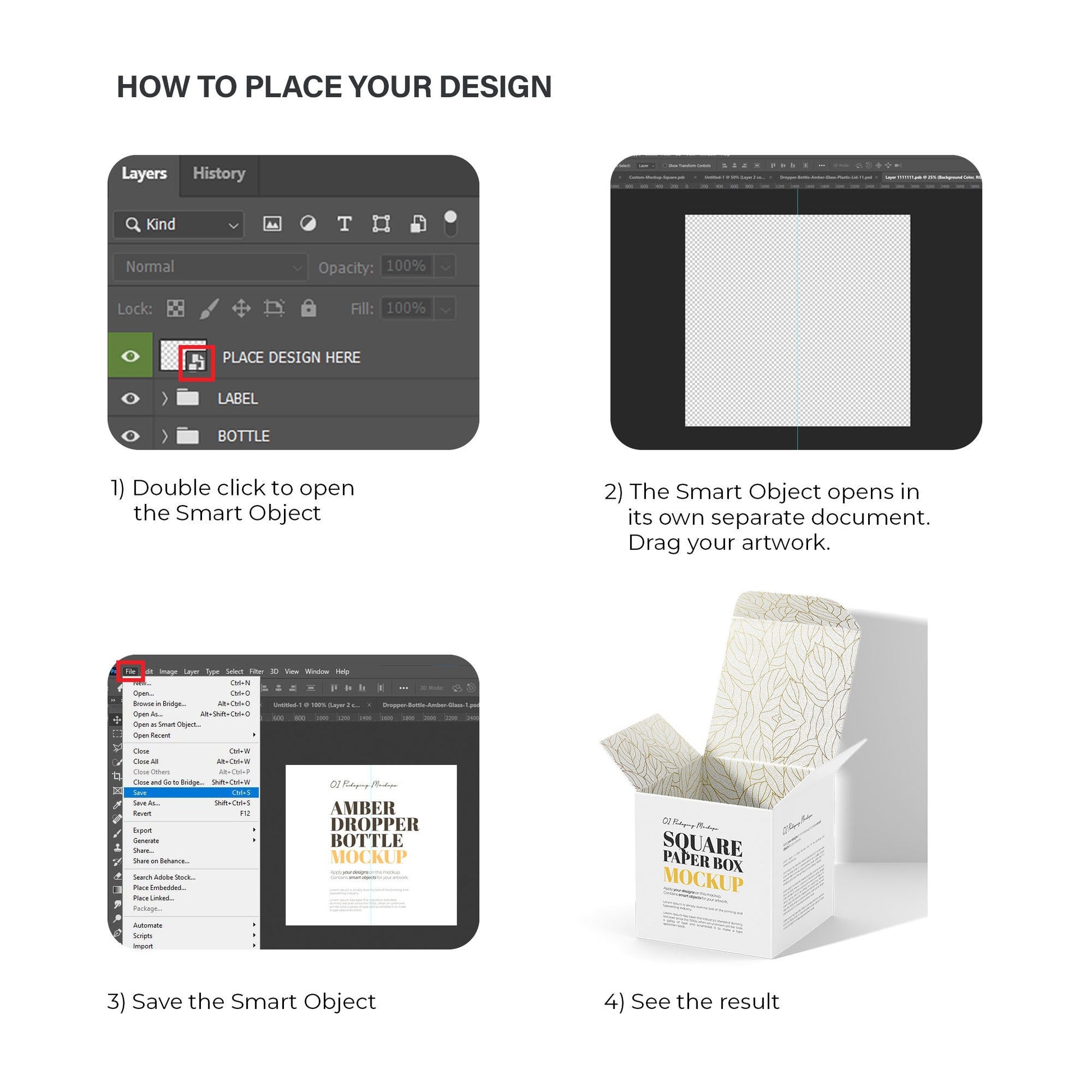 Square Paper Box Mockup