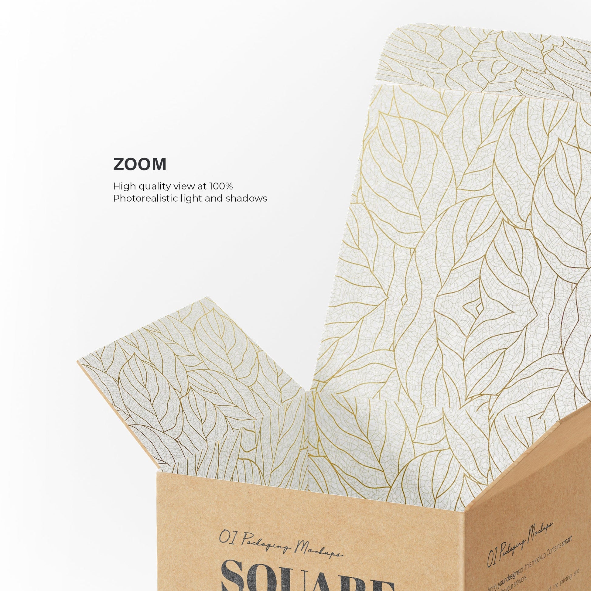 Digital Square Cardboard Box Mockup - PSD / PNG / JPG