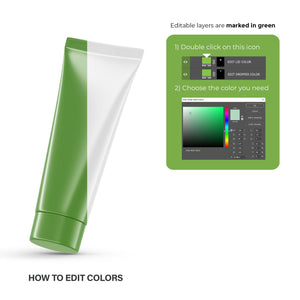 Digital Glossy Cosmetic Tube With Screw Cap - Mockup - PSD / PNG / JPG