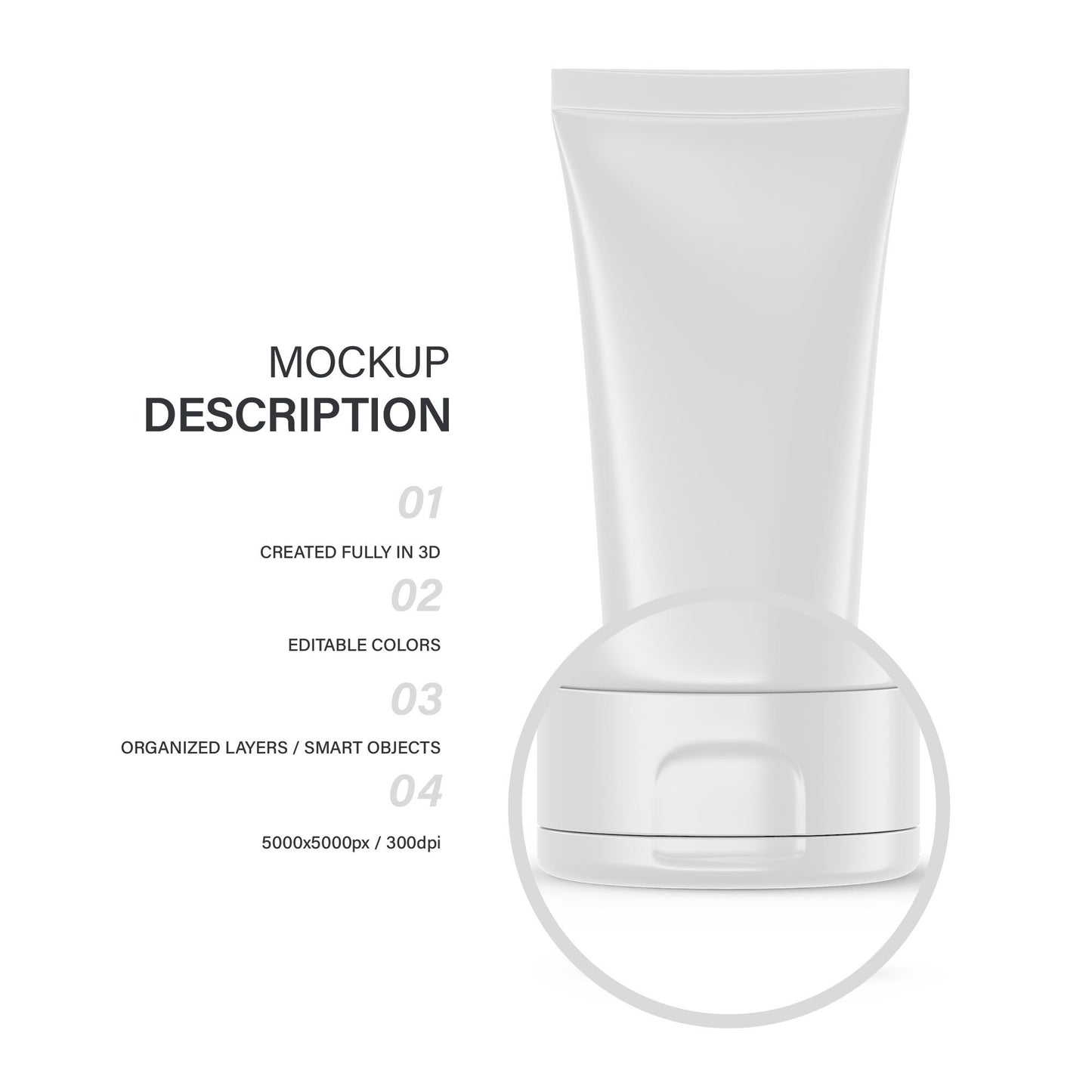 Digital Glossy Cosmetic Tube - Mockup - PSD / PNG / JPG