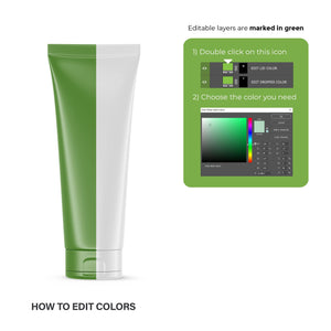 Digital Glossy Cosmetic Tube - Mockup - PSD / PNG / JPG