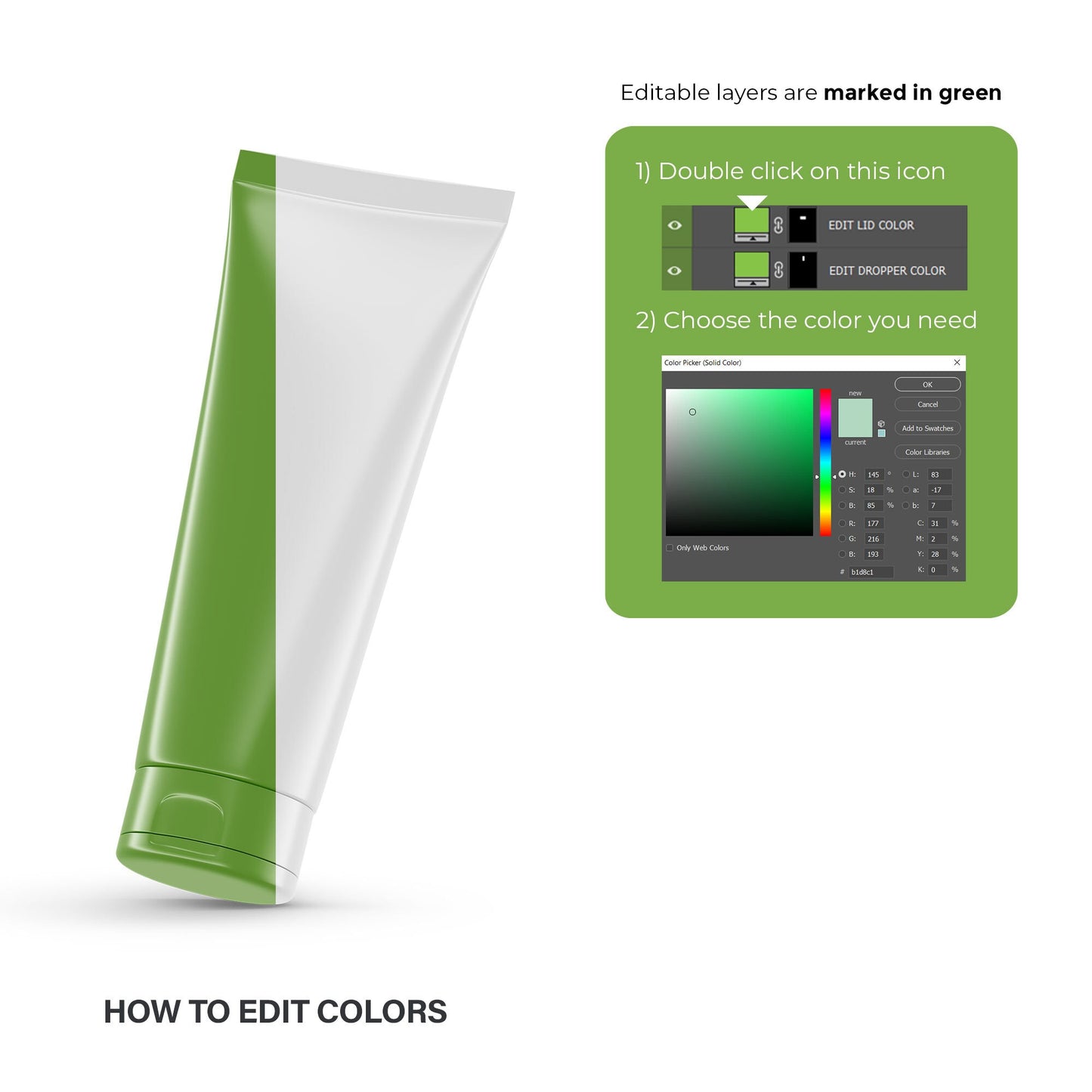 Digital Glossy Cosmetic Tube - Mockup - PSD / PNG / JPG