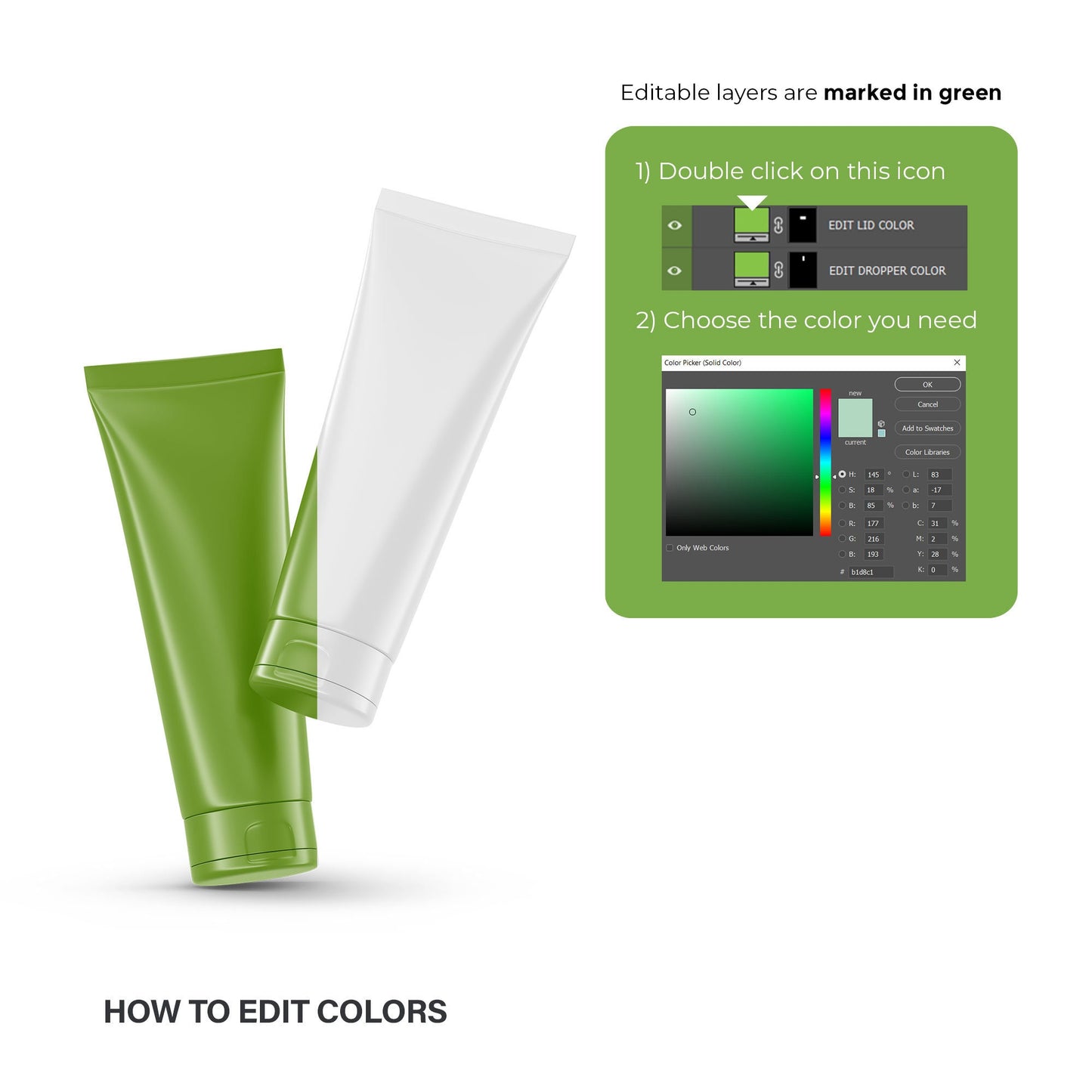 Digital Glossy Cosmetic Tube - Mockup - PSD / PNG / JPG