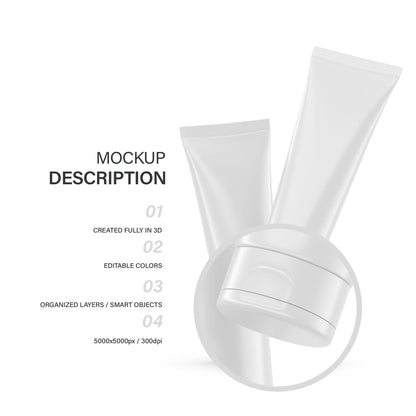 Digital Glossy Cosmetic Tube - Mockup - PSD / PNG / JPG