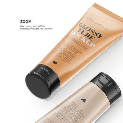 Digital Glossy Cosmetic Tube - Mockup - PSD / PNG / JPG