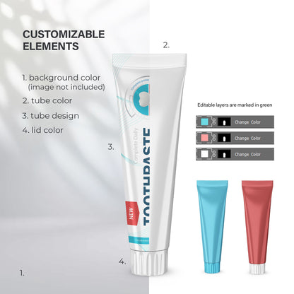 Digital Plastic Toothpaste Tube - Mockup - PSD / PNG / JPG