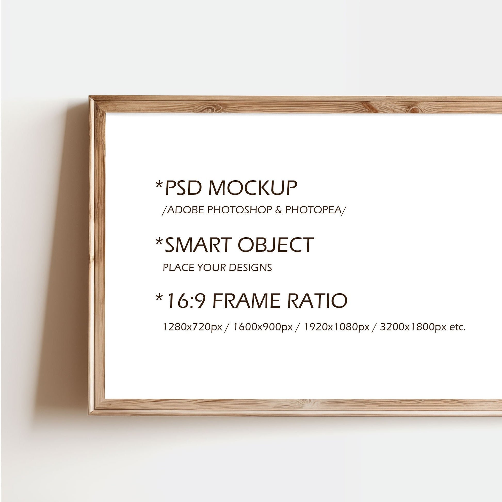 Digital Frame TV Mockup - 16:9 Frame Ratio - PSD / JPG