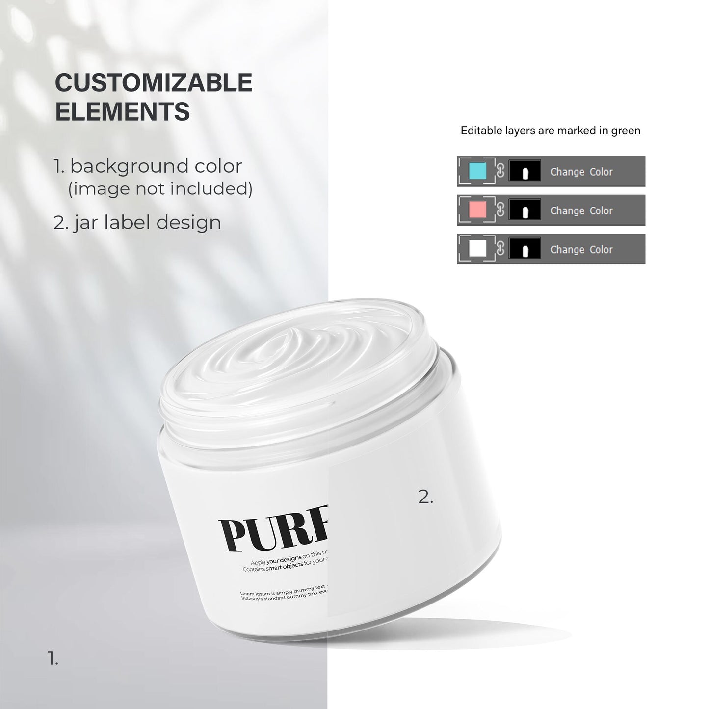 Digital Clear Cream Jar - Cosmetic Mockup - PSD / PNG / JPG