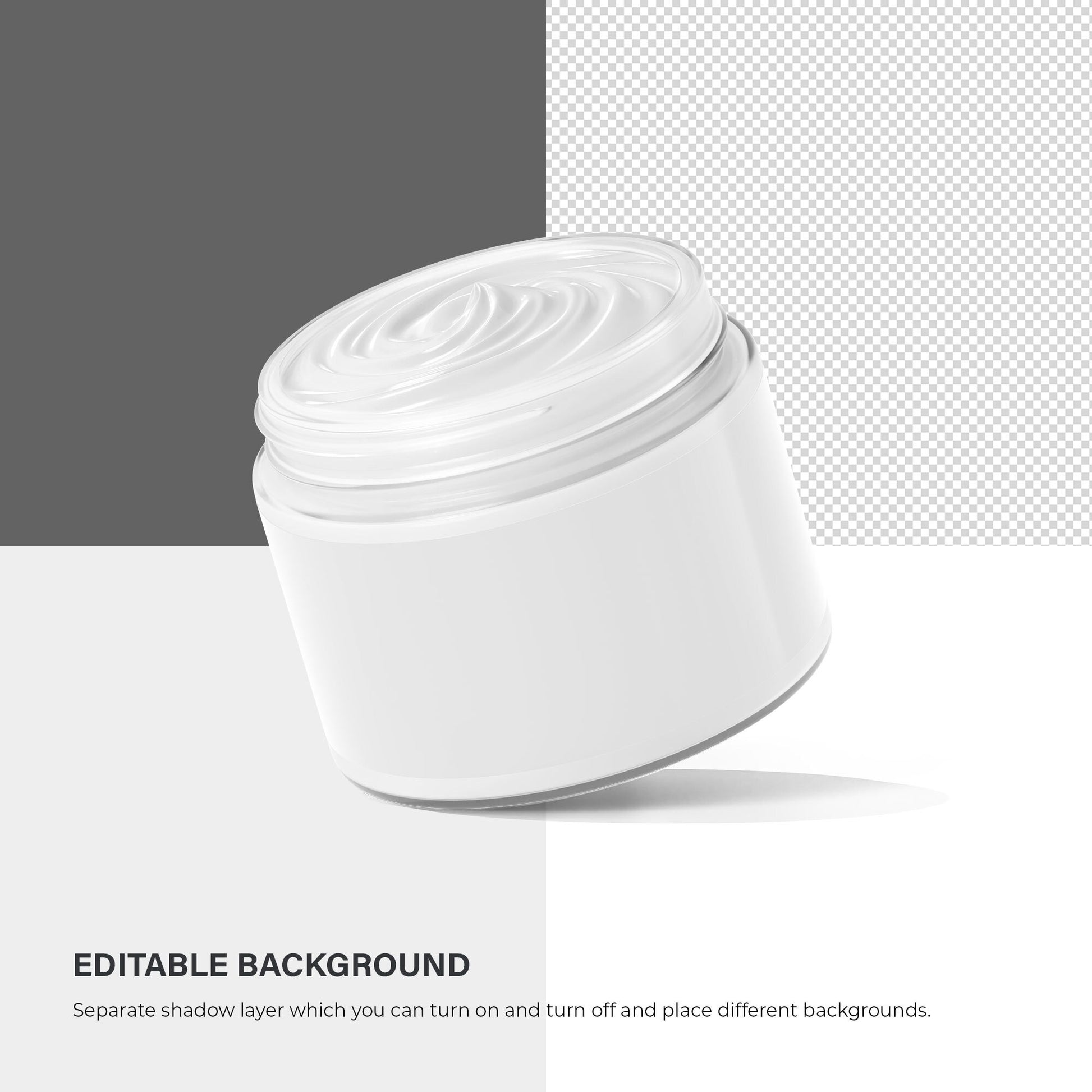 Digital Clear Cream Jar - Cosmetic Mockup - PSD / PNG / JPG