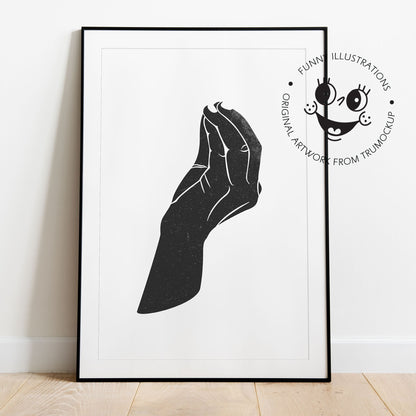 Italian Language Gesture - Funny Digital Illustration | Ready to Print Wall Art