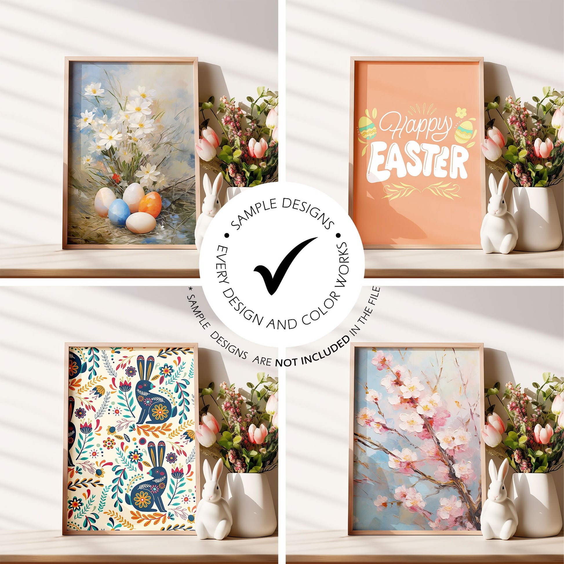 Digital Easter/Spring Theme Picture Frame Mockup - ISO Frame Size - PSD / JPG