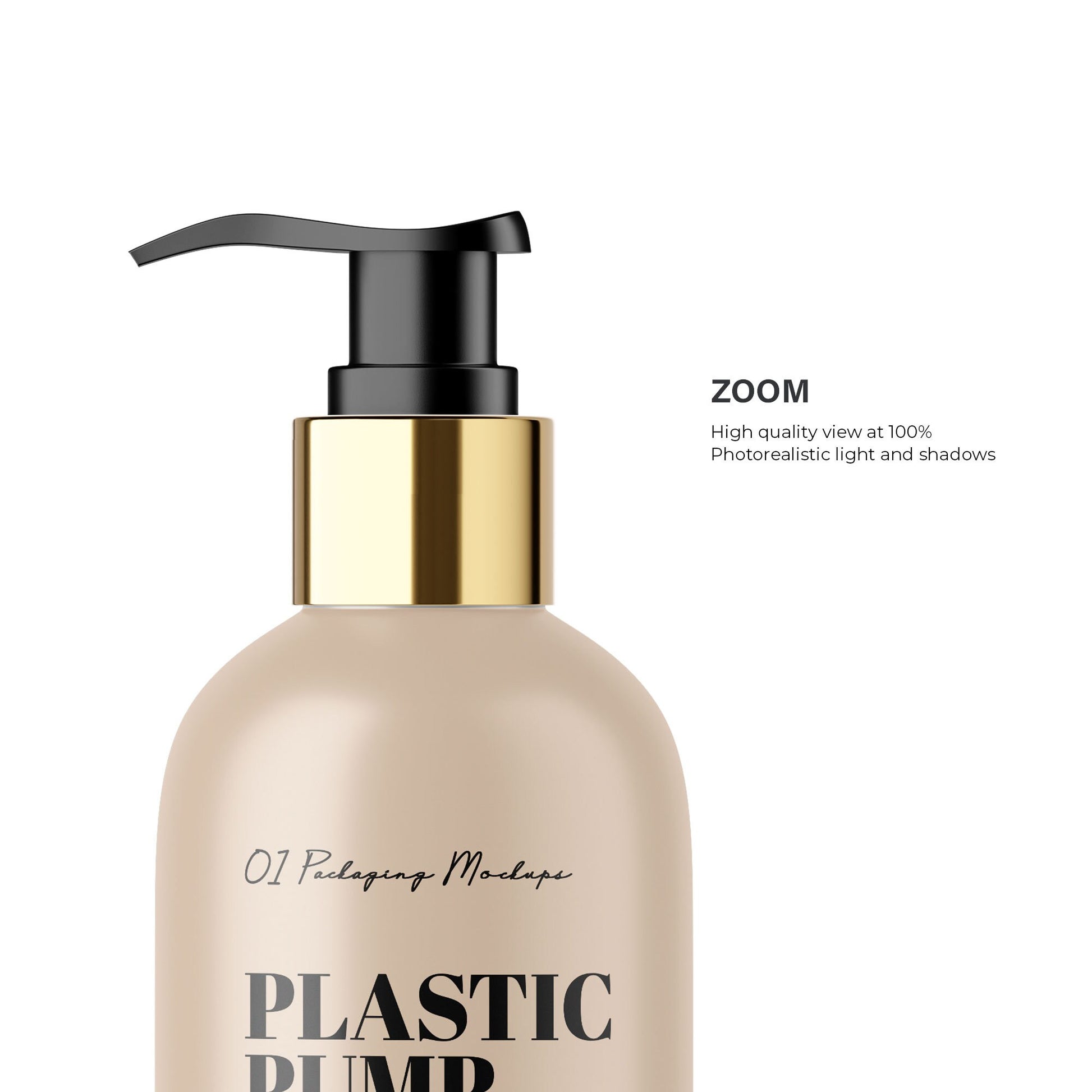 Digital Plastic Pump Bottle - Cosmetic Mockup - PSD / PNG / JPG