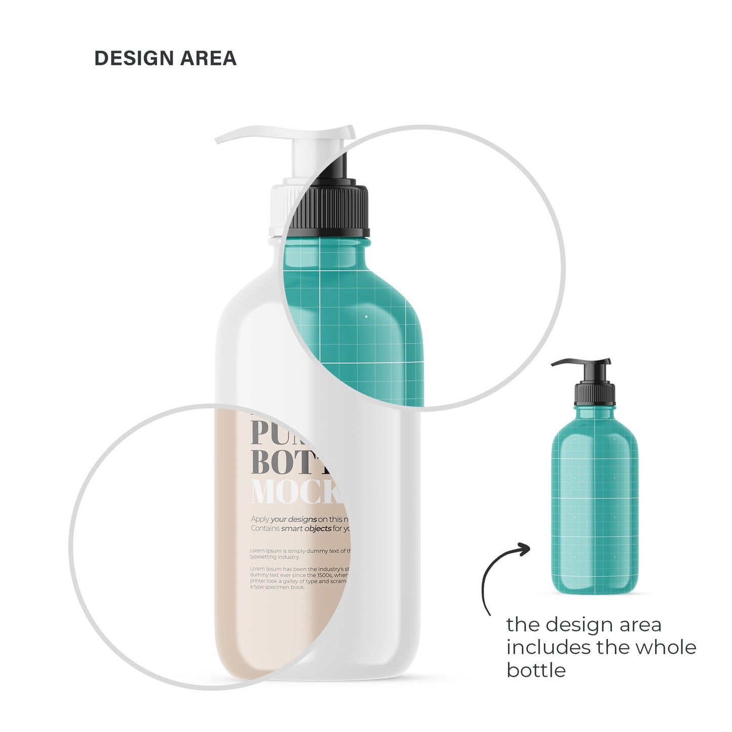 Digital Plastic Pump Bottle - Cosmetic Mockup - PSD / PNG / JPG