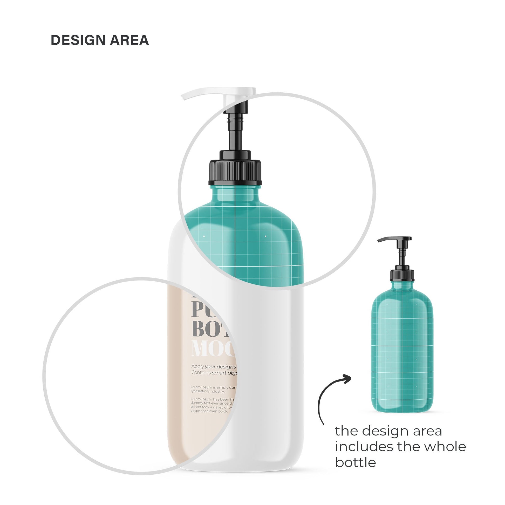 Digital Plastic Pump Bottle - Cosmetic Mockup - PSD / PNG / JPG