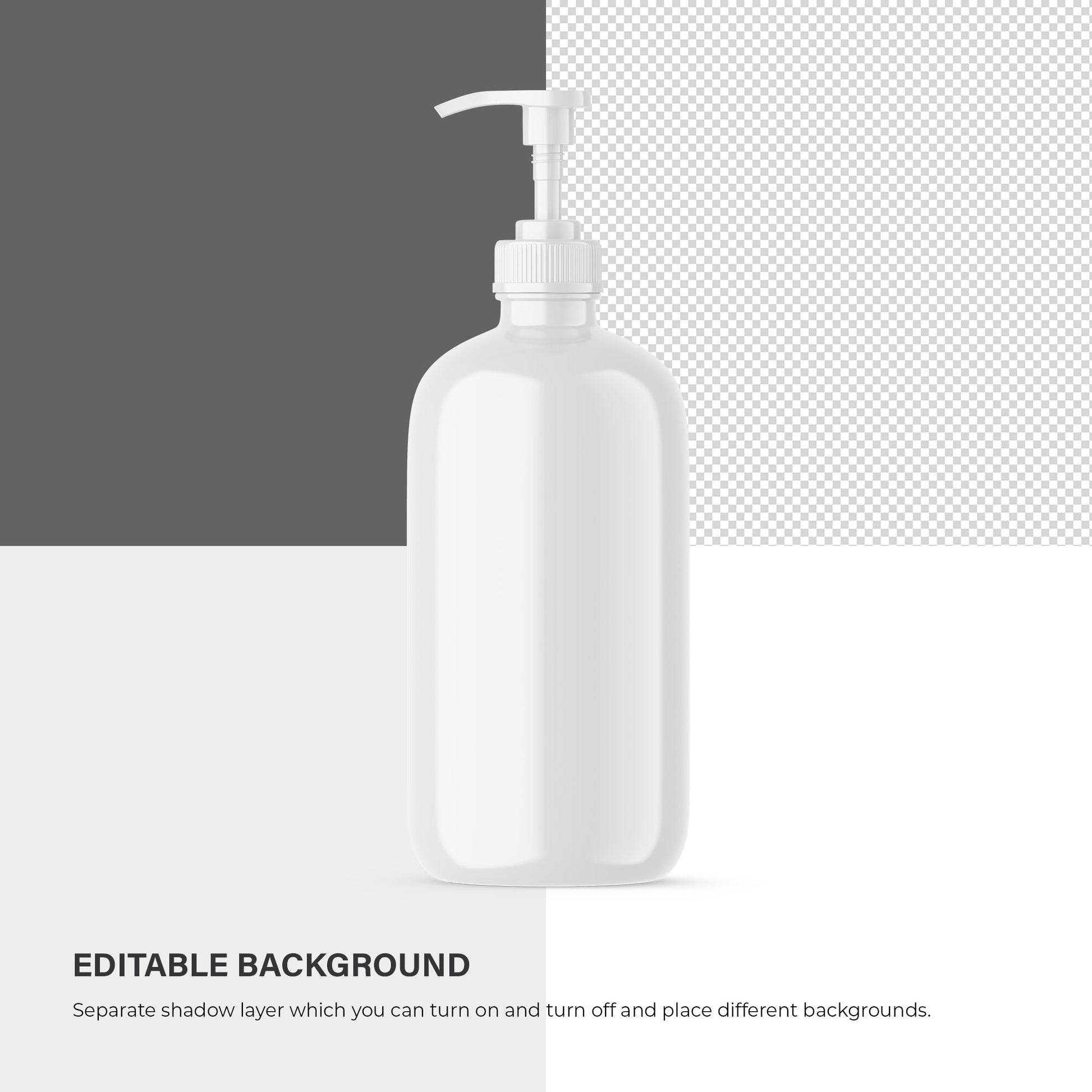 Digital Plastic Pump Bottle - Cosmetic Mockup - PSD / PNG / JPG