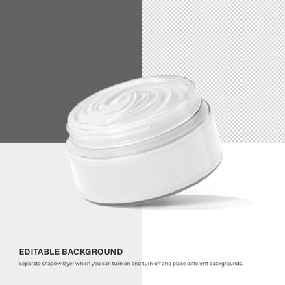 Digital Clear Cream Jar - Cosmetic Mockup - PSD / PNG / JPG