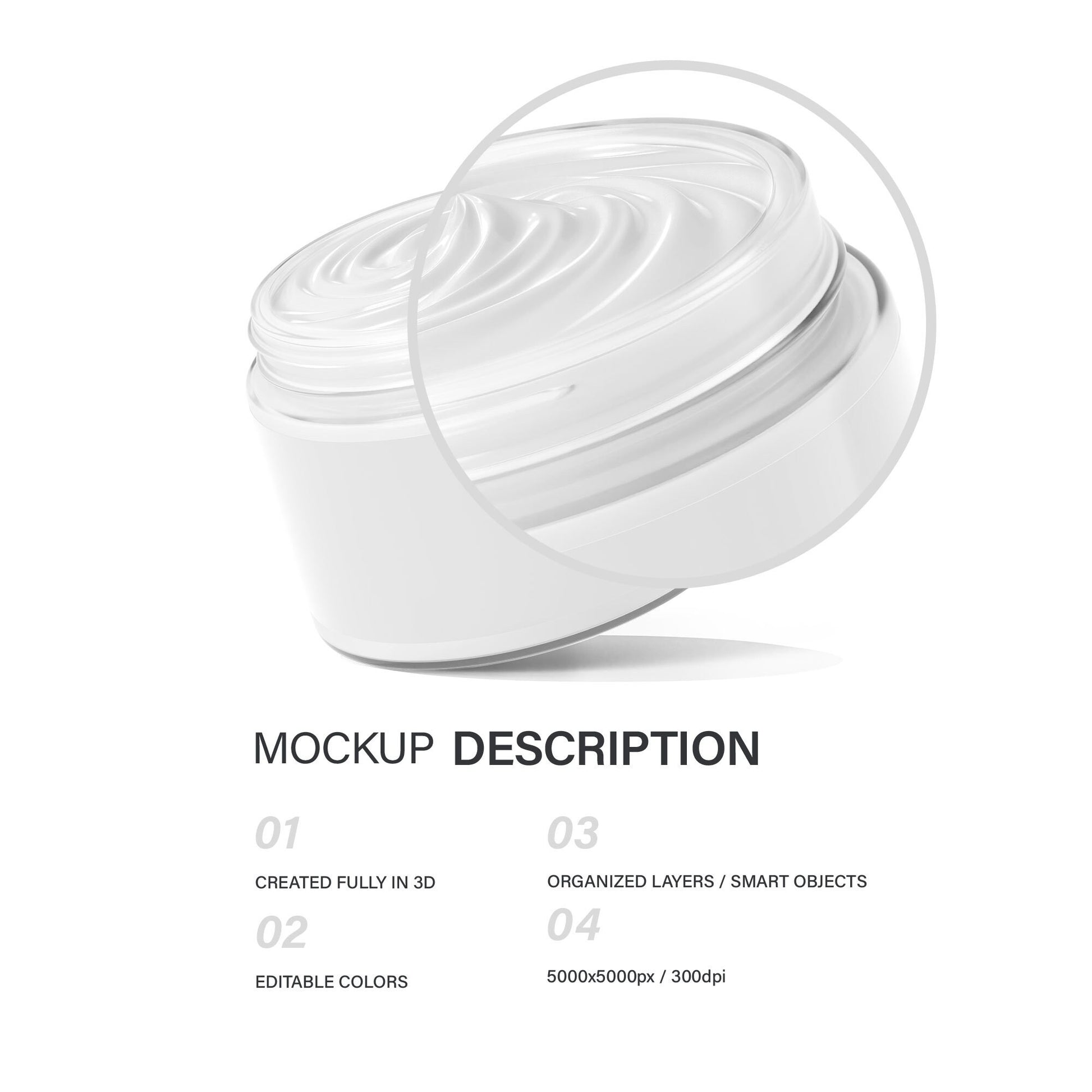 Digital Clear Cream Jar - Cosmetic Mockup - PSD / PNG / JPG