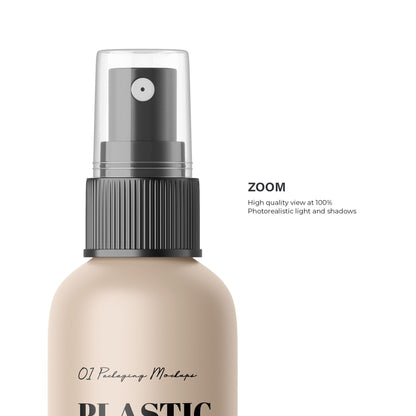 Digital Plastic Spray Bottle - Cosmetic Mockup - PSD / PNG / JPG