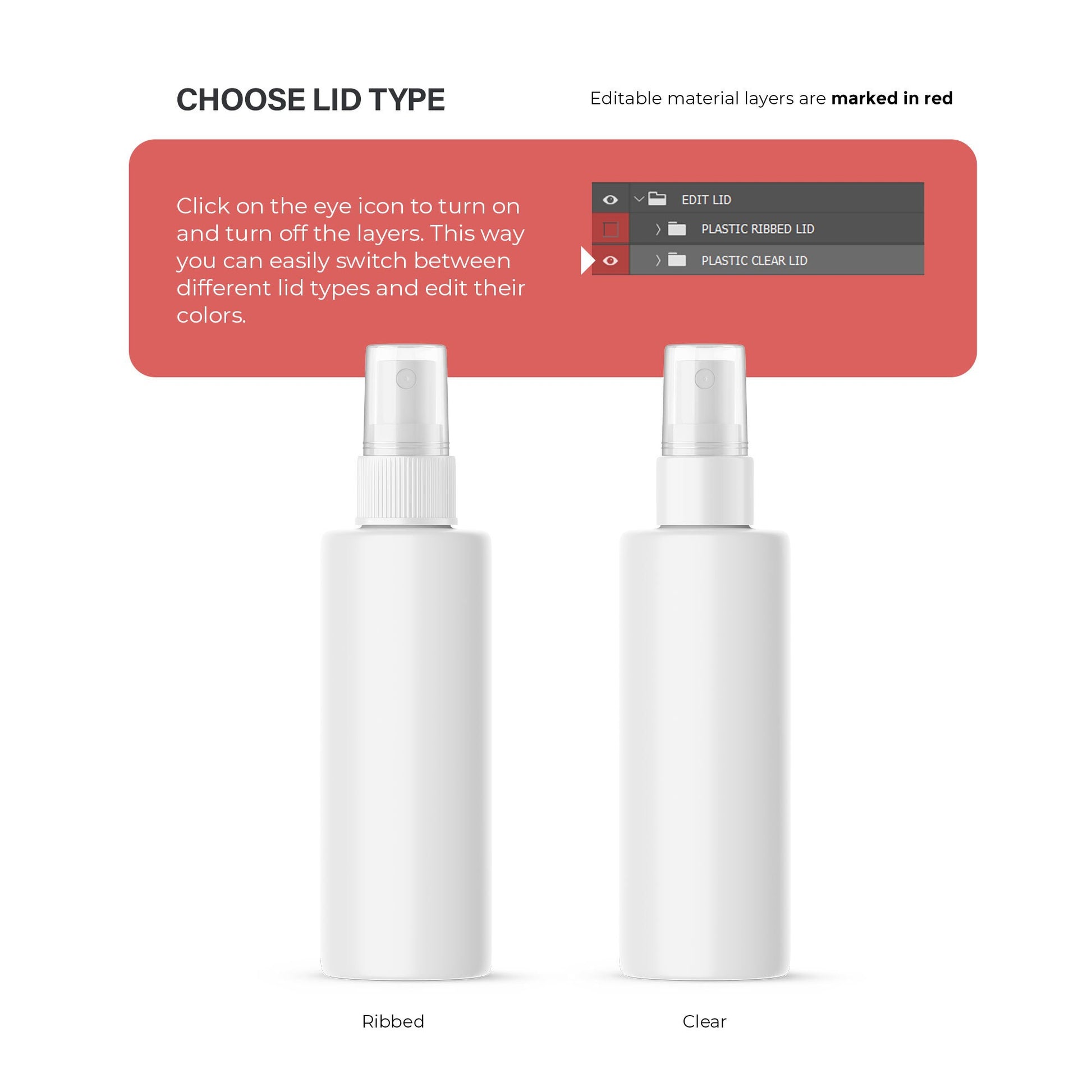 Digital Plastic Spray Bottle - Cosmetic Mockup - PSD / PNG / JPG