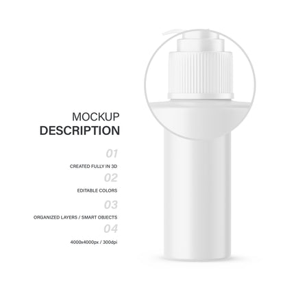 Digital Plastic Pump Bottle - Cosmetic Mockup - PSD / PNG / JPG