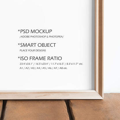 Digital Picture Frame Mockup - ISO Frame Size - PSD / JPG