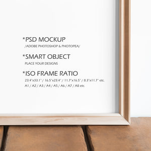 Digital Picture Frame Mockup - ISO Frame Size - PSD / JPG