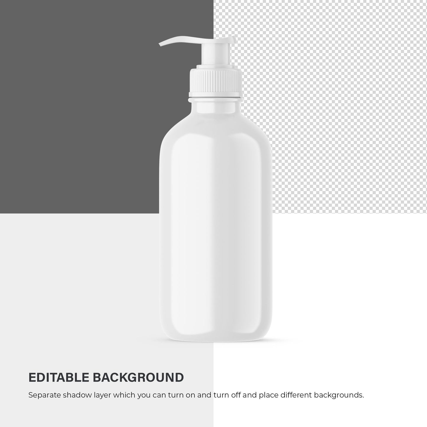 Digital Plastic Pump Bottle - Cosmetic Mockup - PSD / PNG / JPG