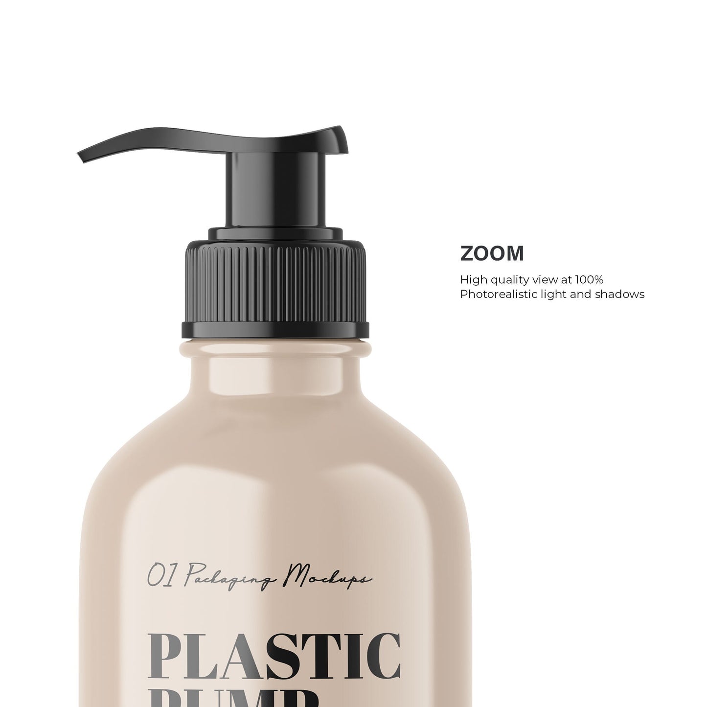 Digital Plastic Pump Bottle - Cosmetic Mockup - PSD / PNG / JPG